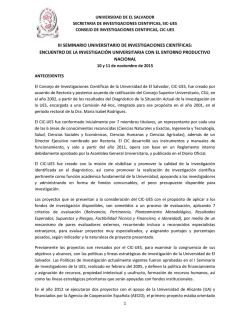 III CONGRESO UNIVERSITARIO DE INVESTIGACION CIENTIFICA