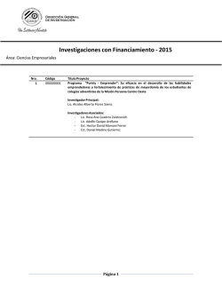 Investigaciones con Financiamiento - 2015