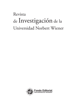 de Investigaciónde la - Universidad Norbert Wiener