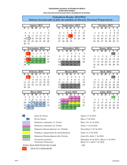 Calendario UNAM 2015-2016