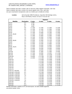 Lista de precios - Telas y Atriles