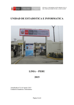 UNIDAD DE ESTADISTICA E INFORMATICA LIMA – PERU 2015