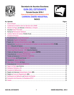 Guía del Estudiante 2016-1 - Secretaría de Asuntos Escolares