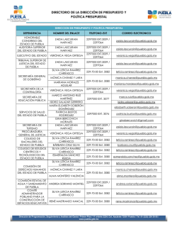 directorio de la direcci&oacute;n de presupuesto y pol&iacute;tica presupuestal