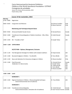 Curso Internacional de Anestesia Pedi&aacute;trica Children of the World