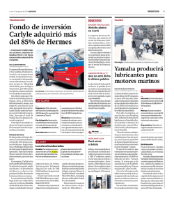 Fondo de inversi&oacute;n Carlyle adquiri&oacute; m&aacute;s del 85% de Hermes