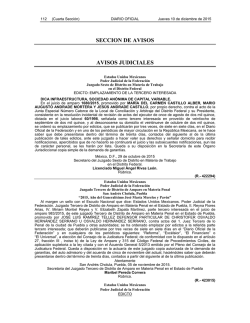 SECCION DE AVISOS AVISOS JUDICIALES