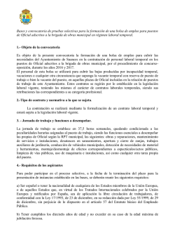 Bases Bolsa de Empleo Oficiales de Brigada de Obras