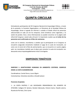 QUINTA CIRCULAR - La Sociedad Chilena de Arqueología (SChA)