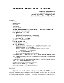 DERECHOS LABORALES DE LOS JUECES.