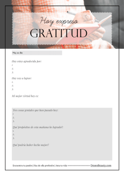 Diario Gratitud. Ximena de la Serna