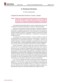 Orden de 17 de diciembre de 2015 del titular de la Consejería de