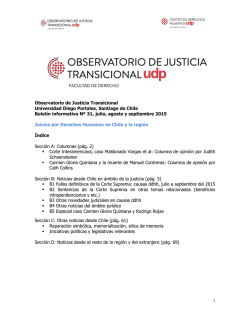 1 Observatorio de Justicia Transicional Universidad Diego Portales