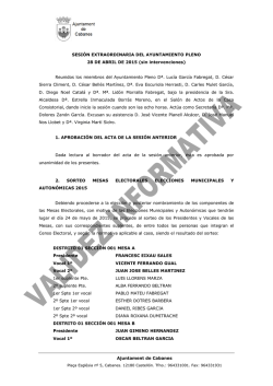 Sesión Extraordinaria de 28 de abril 2015