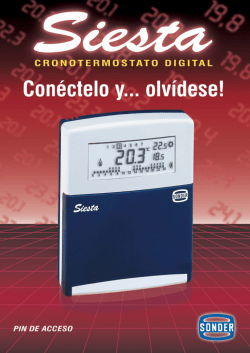 Ficha Técnica Cronotermostato Siesta-CR con PIN