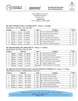 Gu&iacute;a de Horarios - Facultad de Derecho