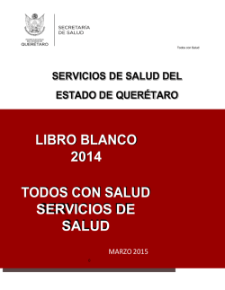 LIBRO BLANCO 2014 TODOS CON SALUD SERVICIOS DE