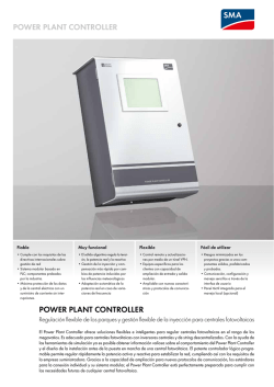 Power Plant Controller - SMA Solar Technology AG