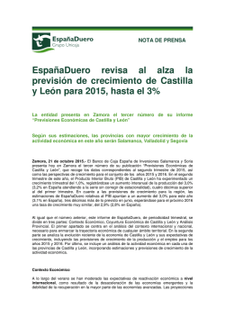 EspañaDuero revisa al alza la previsión de