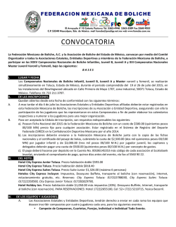 CONVOCATORIA - Federación Mexicana de Boliche