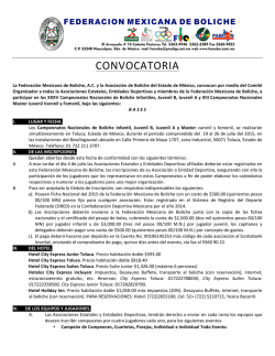 CONVOCATORIA - Federaci&oacute;n Mexicana de Boliche