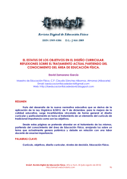 el estatus de los objetivos en el diseño curricular