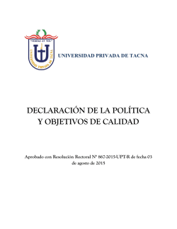 declaración de la política y objetivos de calidad