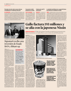 Gallo factura 193 millones y se alía con la japonesa Nissin