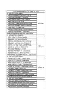 apellidos y nombres 1 acosta pineros cristian camilo 2 aguilar páez