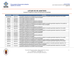 LISTADO DE NO ADMITIDOS - Concurso de Procuradores Judiciales