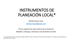 Instrumentos de planeación local. Alfredo Rosero