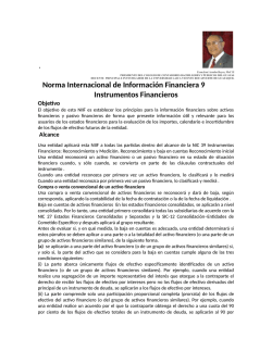 Norma Internacional de Información Financiera 9 Instrumentos