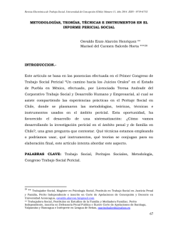 67 METODOLOGÍAS, TEORÍAS, TÉCNICAS E INSTRUMENTOS EN