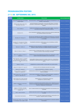 programación posters 2 y 3 de septiembre del 2015