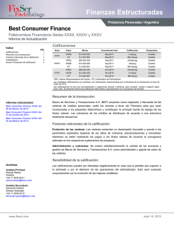 Best Consumer Finance series XXXII, XXXIV y XXXV