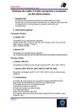 Sistema de radio 2.4 Ghz recepción y tramisón en dos direcciones.