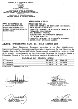 Memorandum Conjunto 001/2015 - Dirección General de Educación
