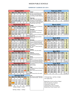2015-16 School Calendars