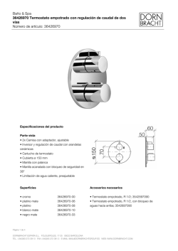 36426970 Termostato empotrado con regulación de caudal de dos