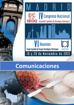 Comunicaciones - IV Congreso Nacional SEOQ y VI Reunión