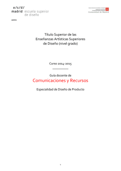 Comunicaciones y Recursos - Escuela Superior de Diseño de Madrid