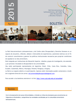 Boletín del mes de Agosto - Comisión Universitaria sobre