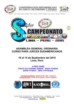 Invitacion al 41ro Campeonato Sudamericano de Fisico