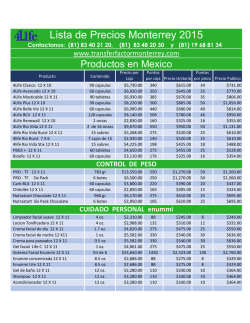 Lista de Precios Monterrey 2015