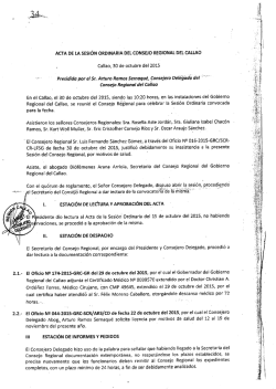 ` ` ` Presidida por el Sr. Arturo Ramos Sernaqué, Consejero Delé