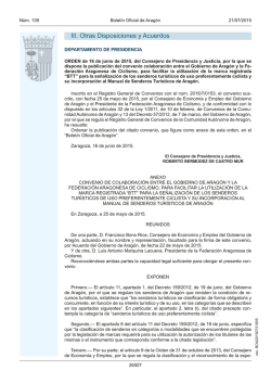 ORDEN de 16 de junio de 2015, del Consejero