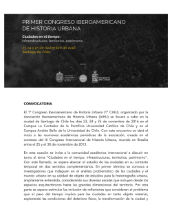 CONVOCATORIA El 1º Congreso Iberoamericano de Historia Urbana
