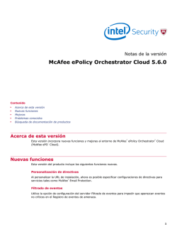 McAfee ePolicy Orchestrator Cloud 5.6.0 Notas de la versión