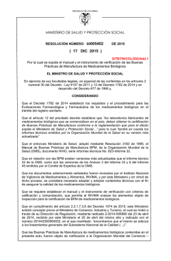 Expedición del Manual de Buenas Prácticas de Manufactura de