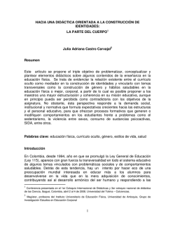 Hacia una didáctica orientada a la construcción de identidades